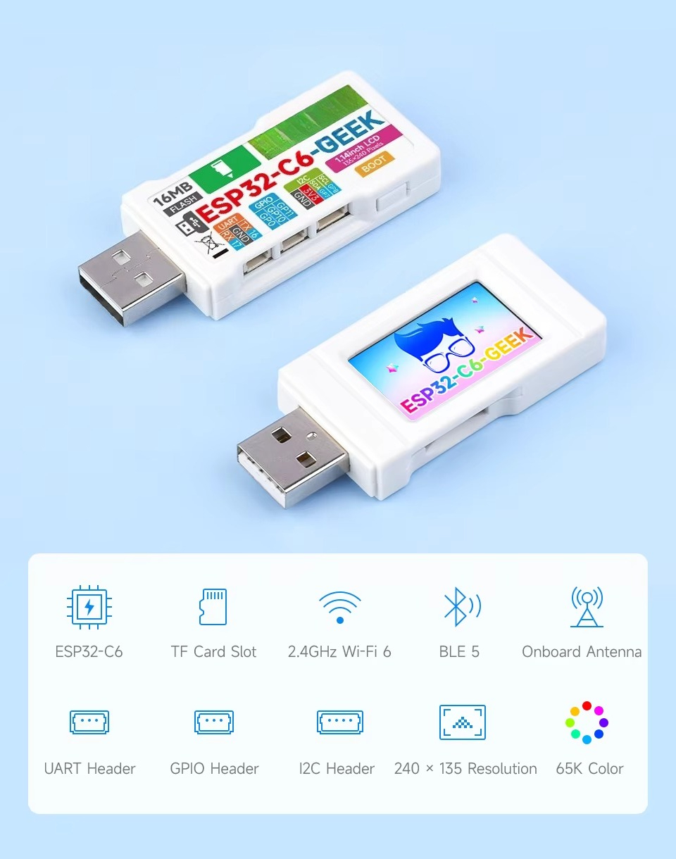 for ESP32-C6 GEEK Development  - огляд і ціна Esp32 C6