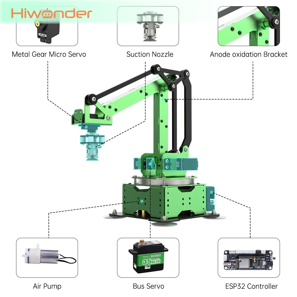 Hiwonder MaxArm 4DOF Robot Arm - огляд і ціна Esp32